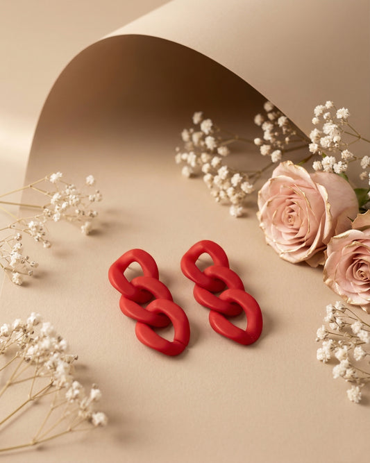 Red Ophelia Stud Earrings