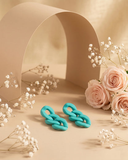 Teal Ophelia Stud Earrings