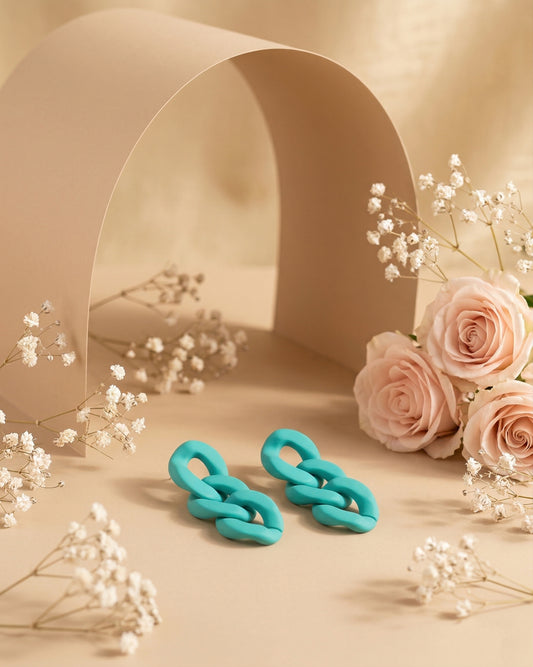 Teal Ophelia Stud Earrings