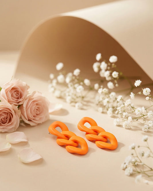 Orange Ophelia Stud Earrings