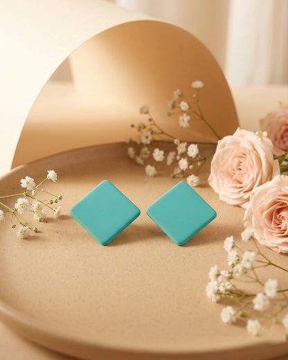 Teal Marjorie Stud Earrings
