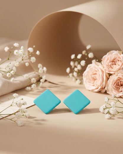 Teal Marjorie Stud Earrings