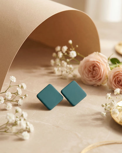 Green Marjorie Stud Earrings