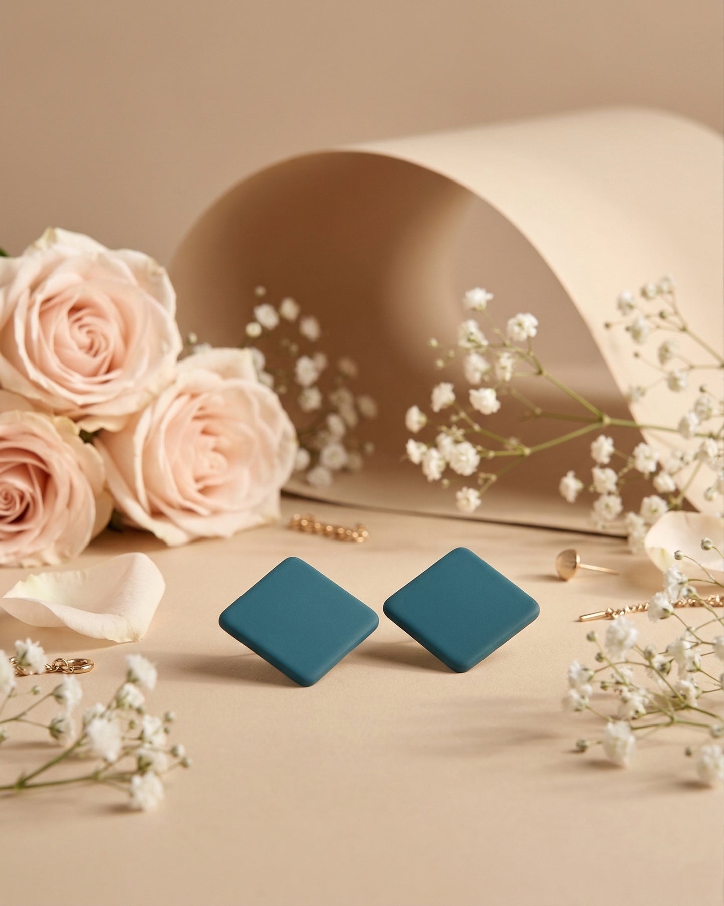 Green Marjorie Stud Earrings