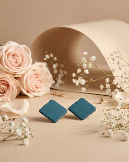 Green Marjorie Stud Earrings