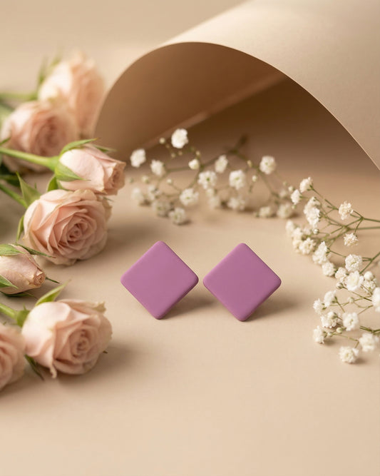 Purple Marjorie Stud Earrings