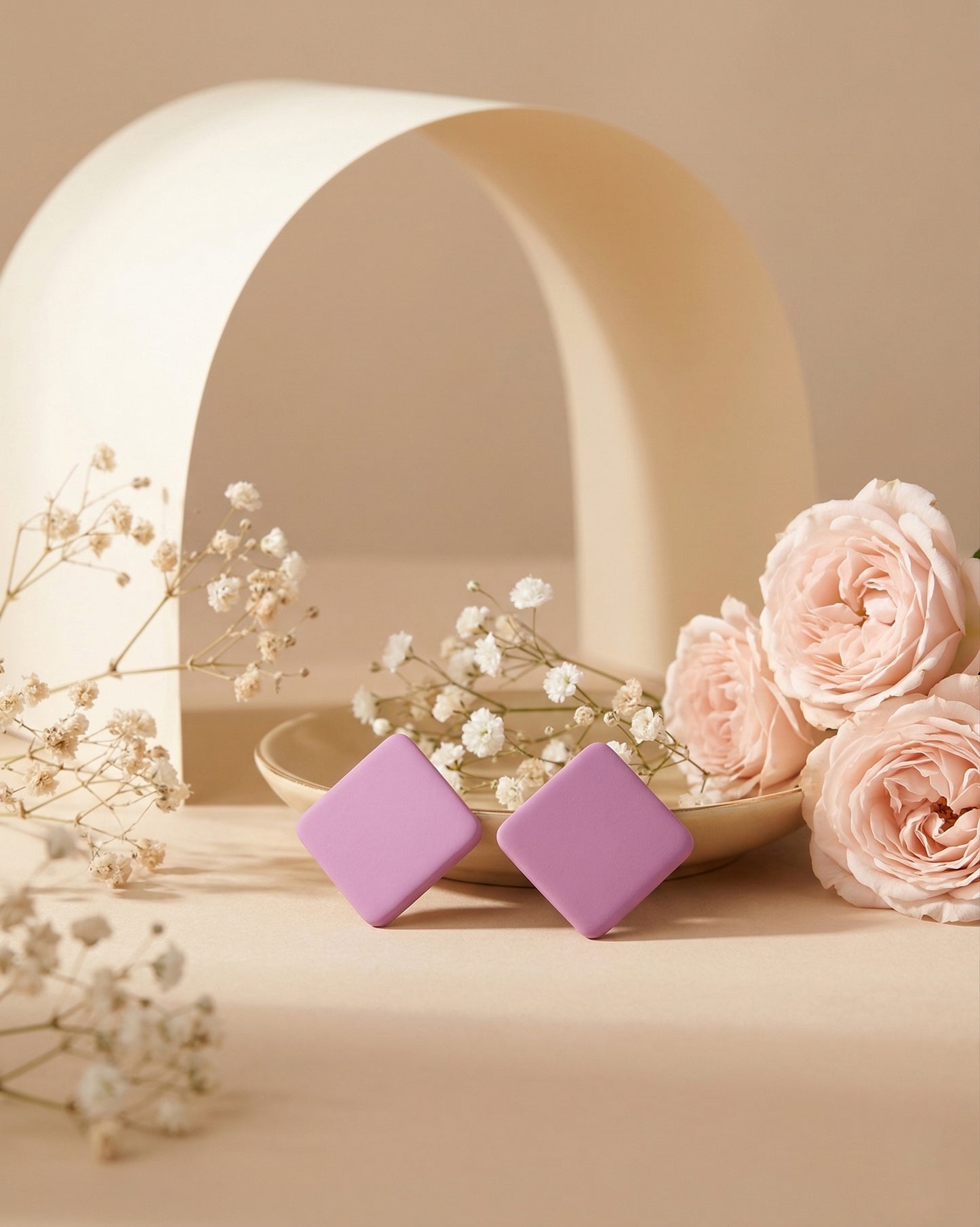 Purple Marjorie Stud Earrings