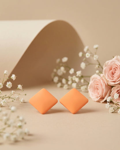 Orange Marjorie Stud Earrings