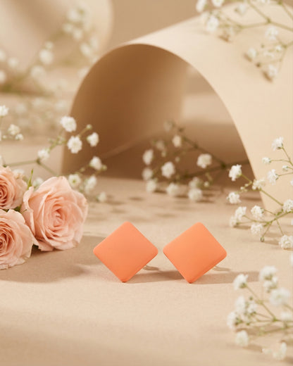Orange Marjorie Stud Earrings