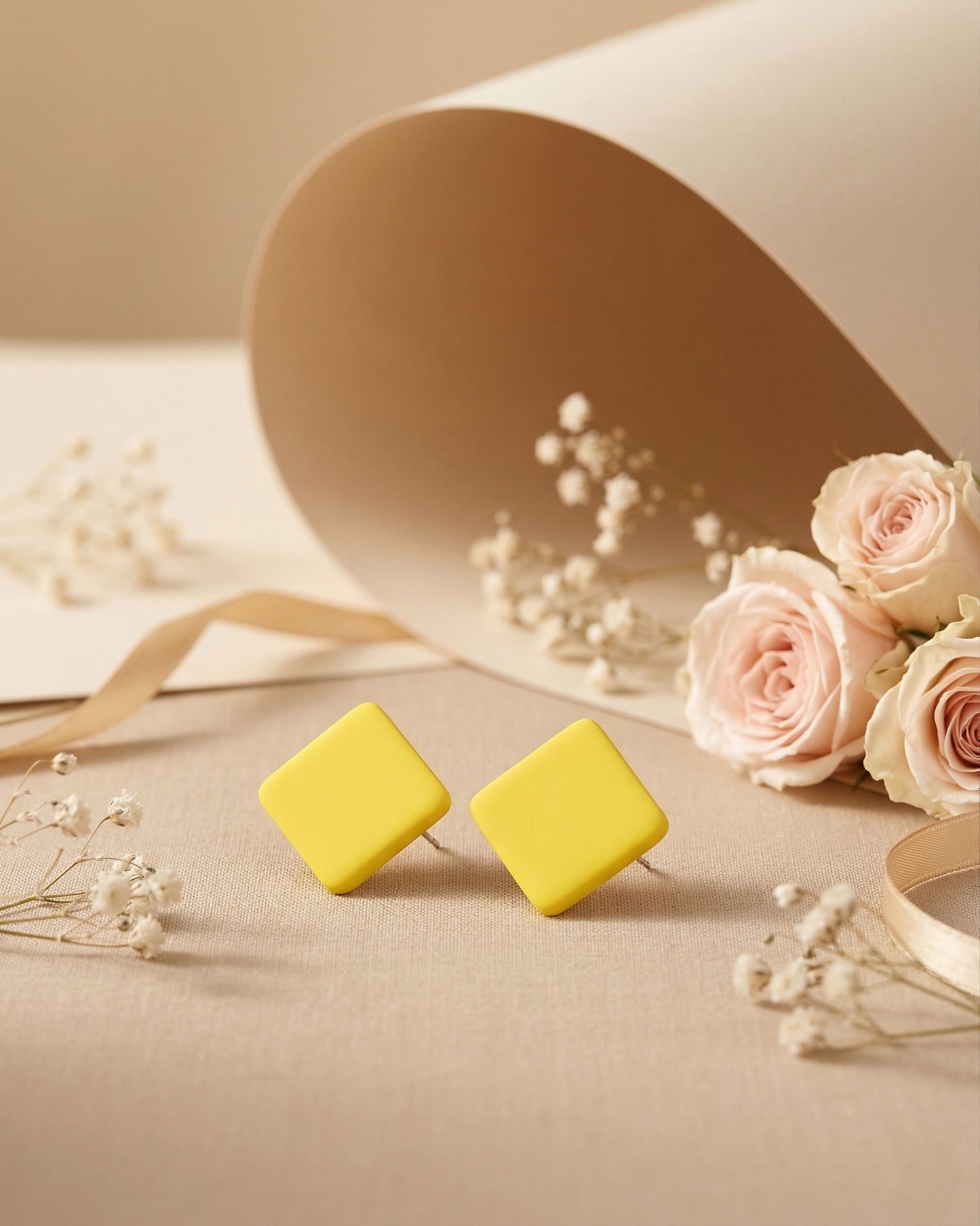 Yellow Marjorie Stud Earrings