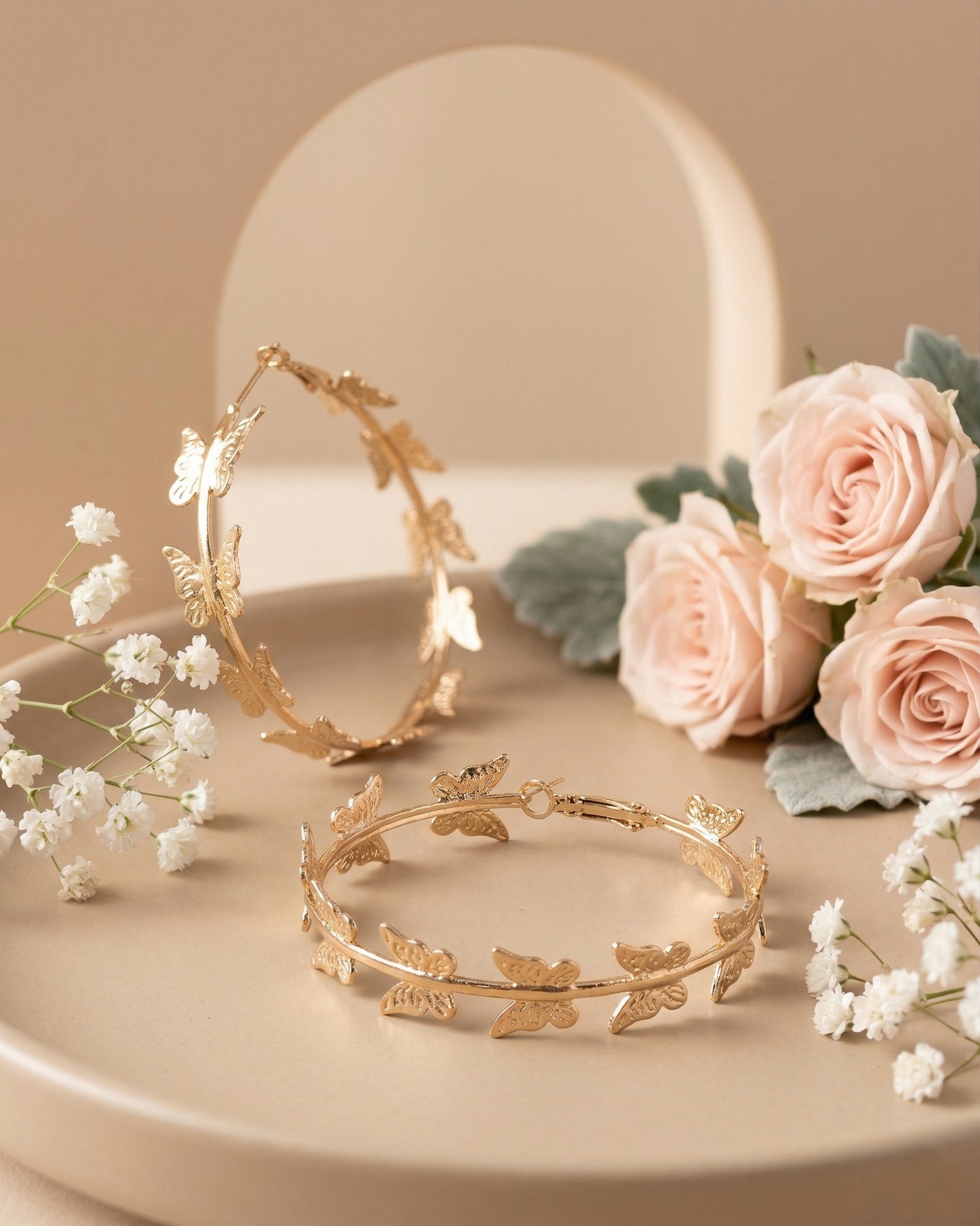 Gold Sable Hoop Earrings