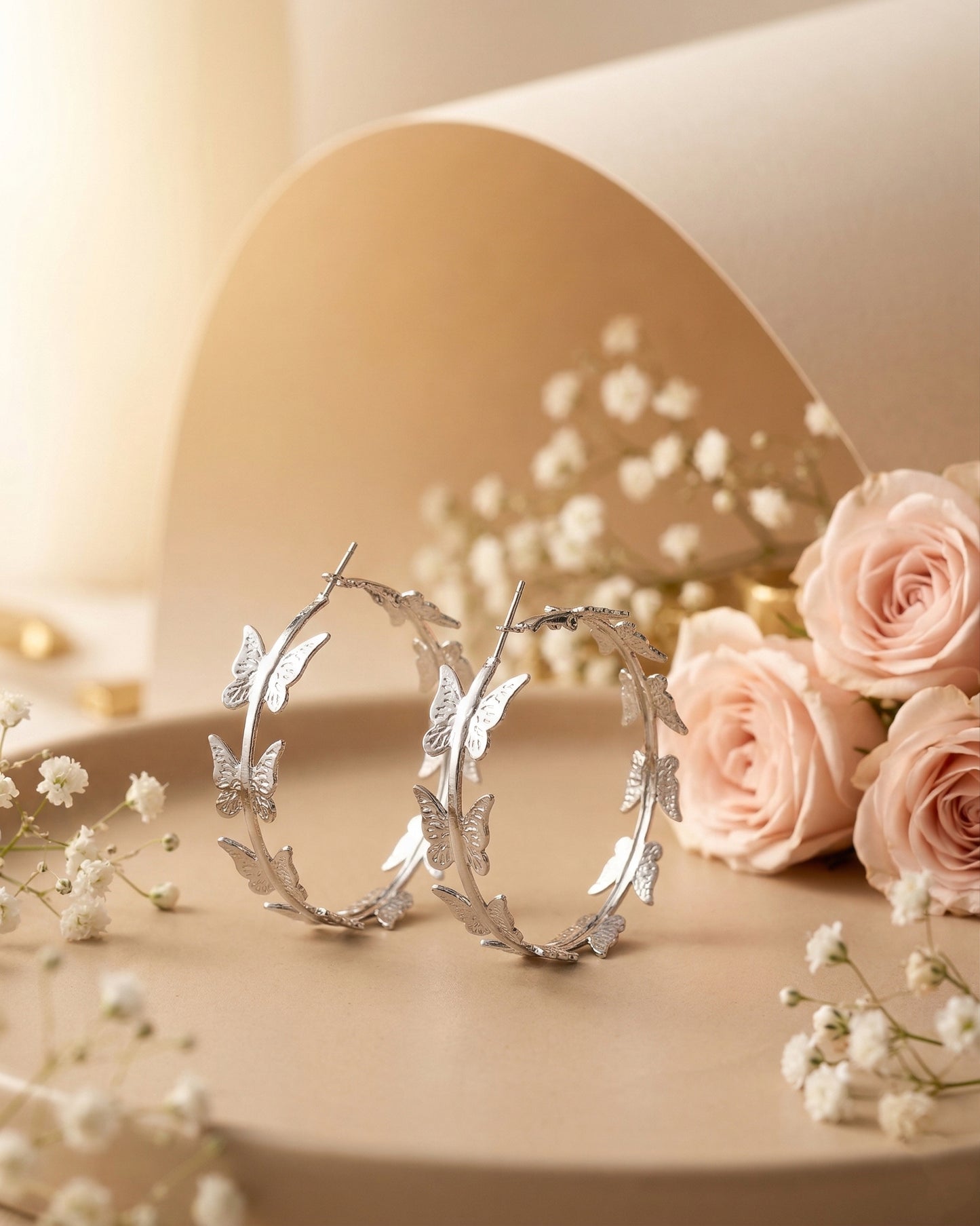 Silver Sable Hoop Earrings