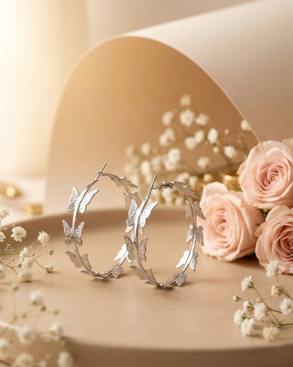 Silver Sable Hoop Earrings