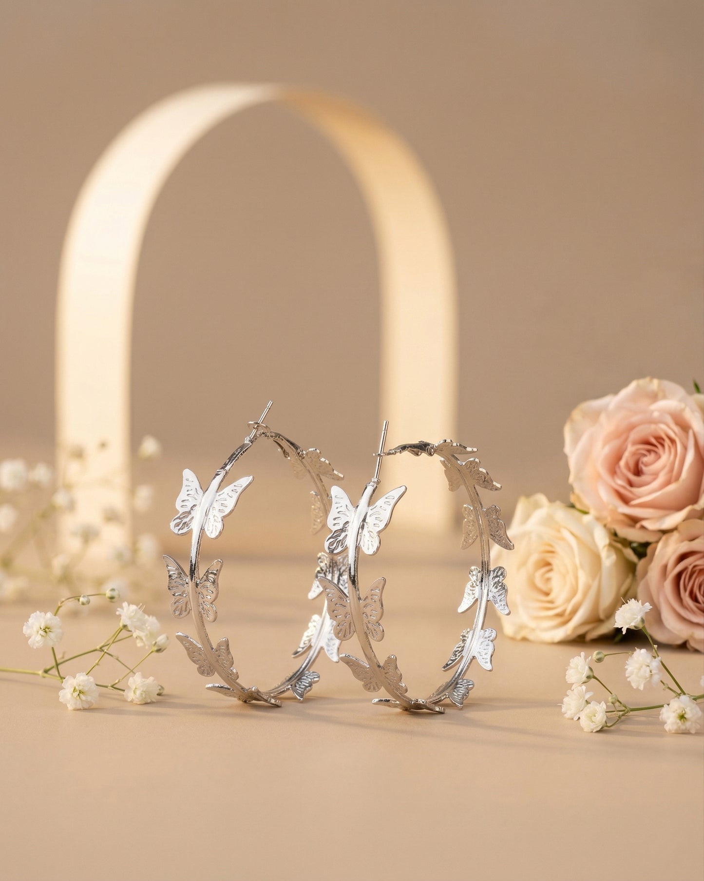 Silver Sable Hoop Earrings