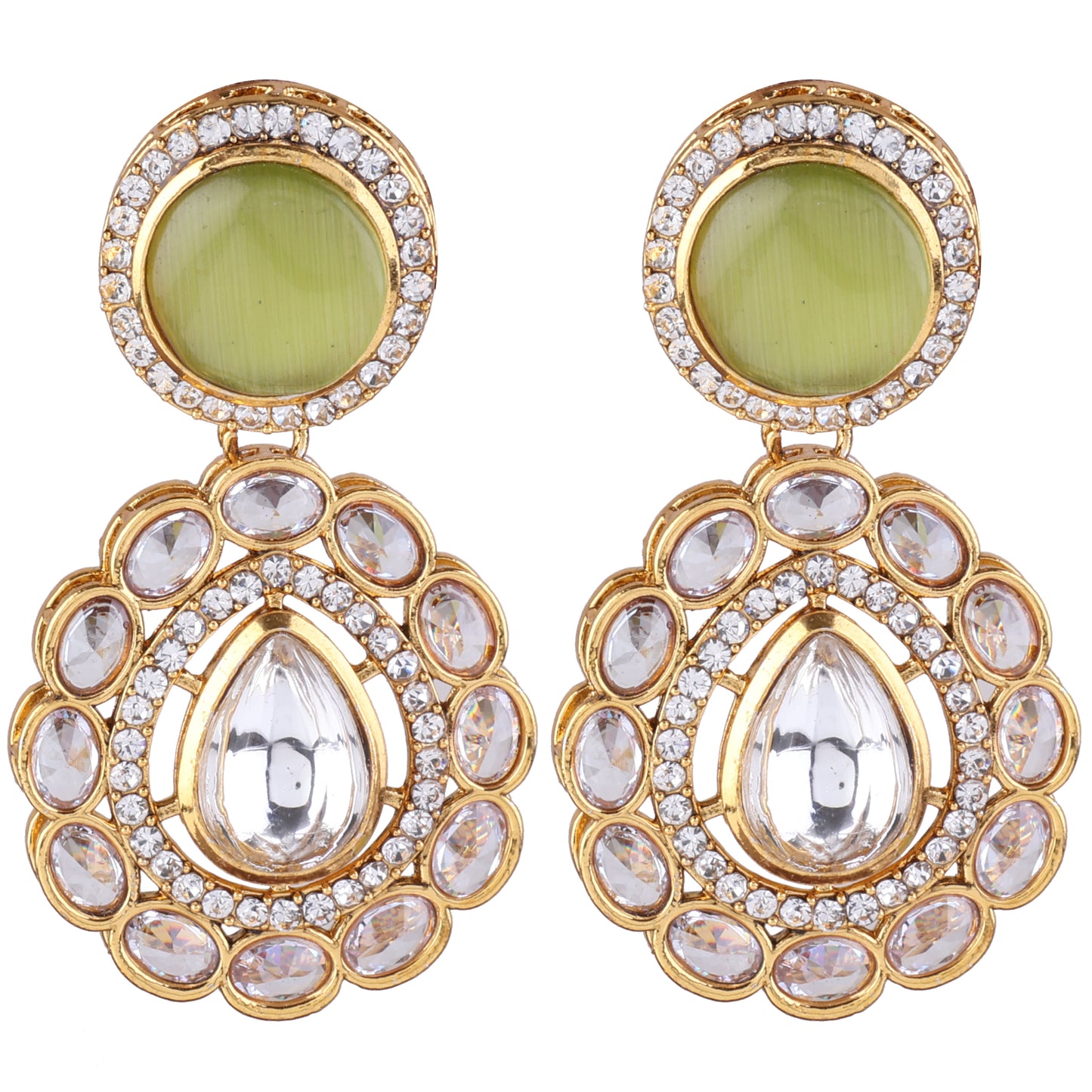 Olive Green Oshini Designer Earring