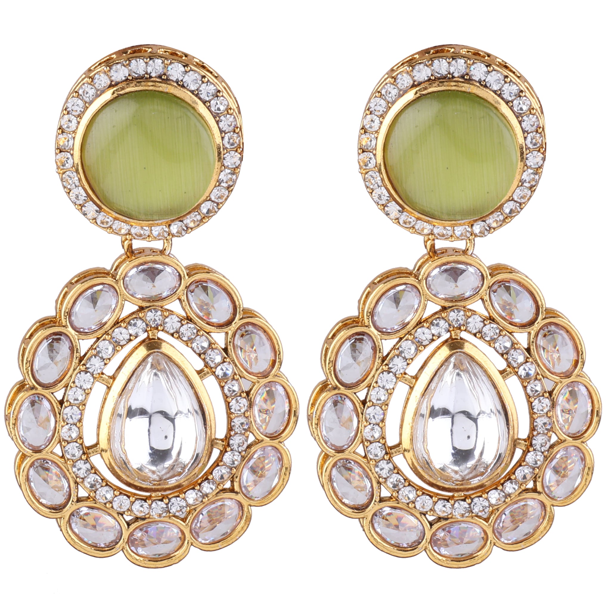 Olive Green Oshini Designer Earring