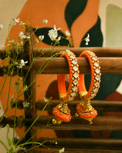 Orange Anindita Bangle Set of 2 - Openable