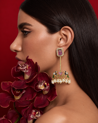 Lilac Rasleen Designer Earring