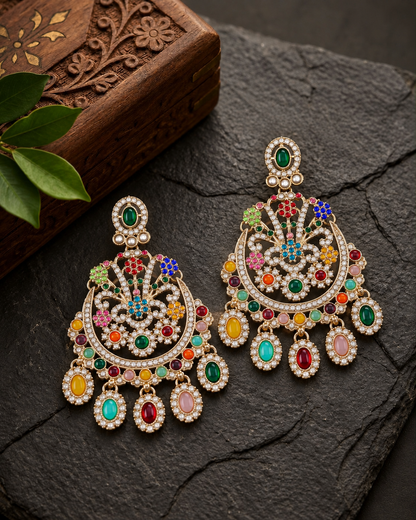 Multi Niranjana Premium Designer Zircone Earring