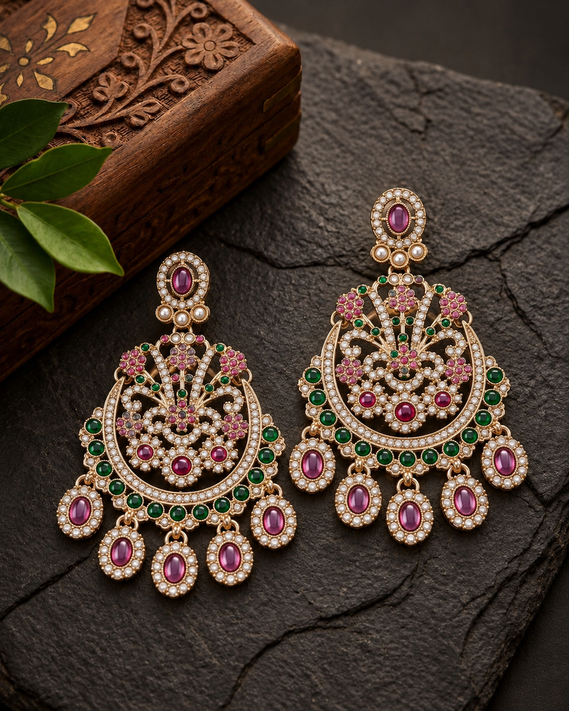 Green Lilac Niranjana Premium Designer Zircone Earring