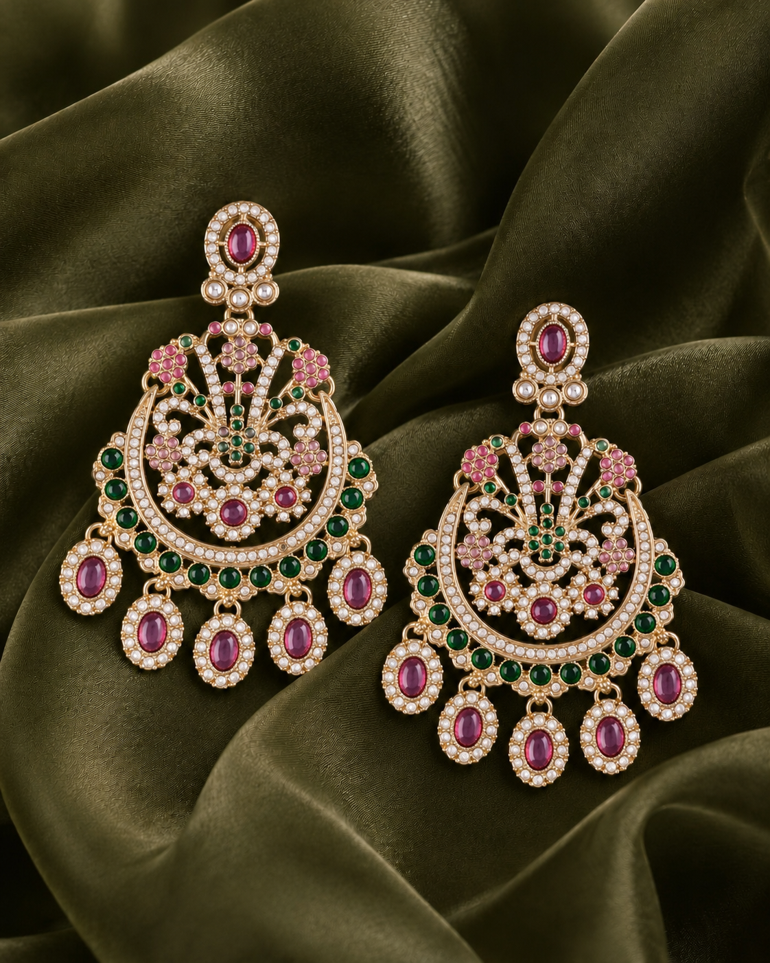Green Lilac Niranjana Premium Designer Zircone Earring