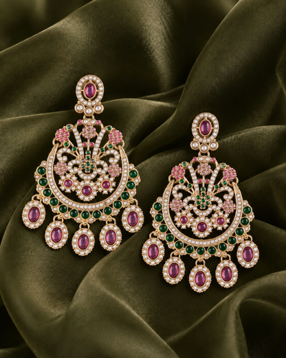 Green Lilac Niranjana Premium Designer Zircone Earring