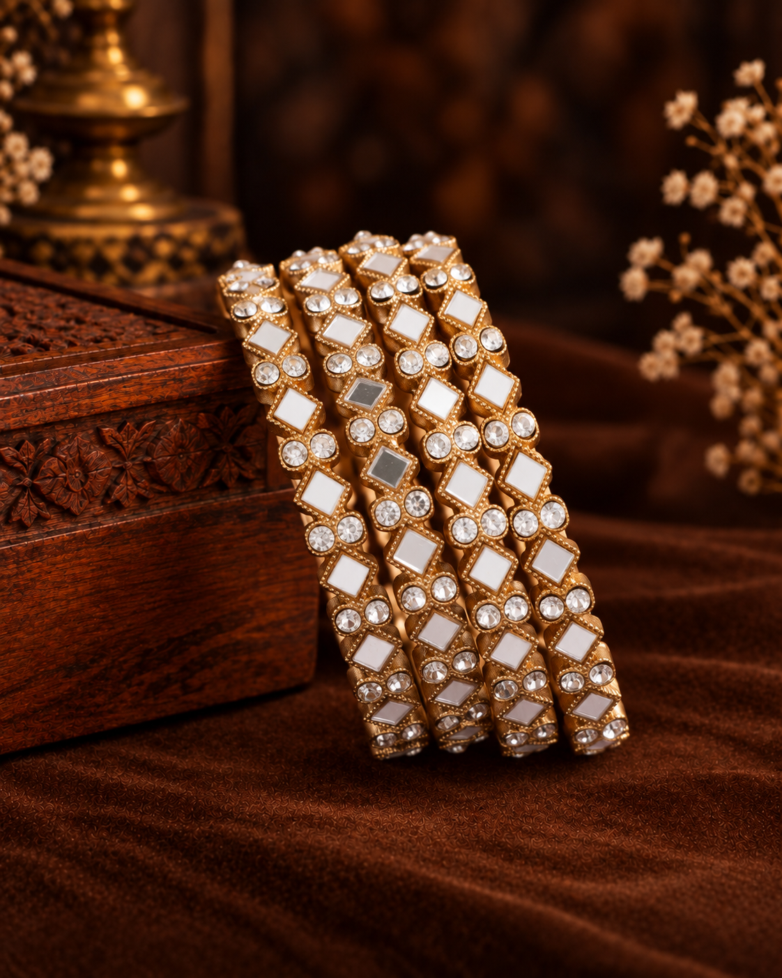 Inesha Mirror Bangle - Pack of 4