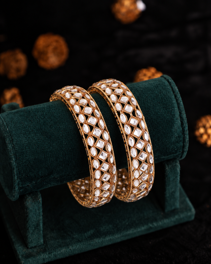 Zovika Kundan Bangle - Pack of 2