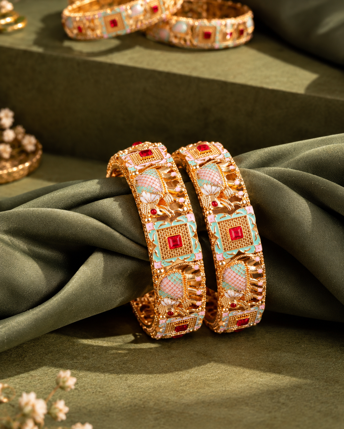 Pastel Vedanshi Rajwada Lookalike Bangle Set
