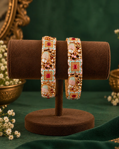 Pastel Vedanshi Rajwada Lookalike Bangle Set