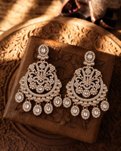 White Niranjana Premium Designer Zircone Earring