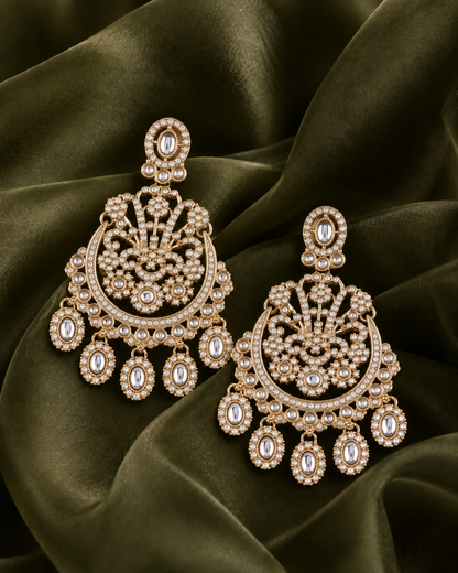 White Niranjana Premium Designer Zircone Earring