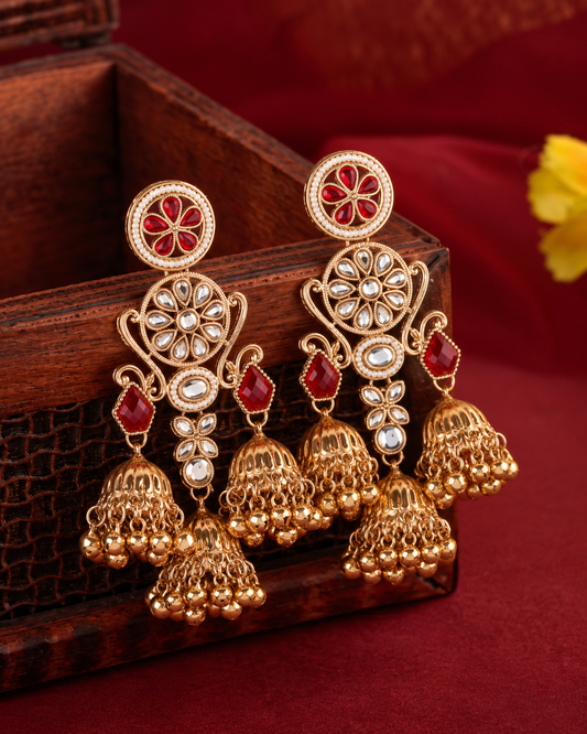 Ruby Riddhanshi Kashmiri Look Ghunghru Jhumki Earring