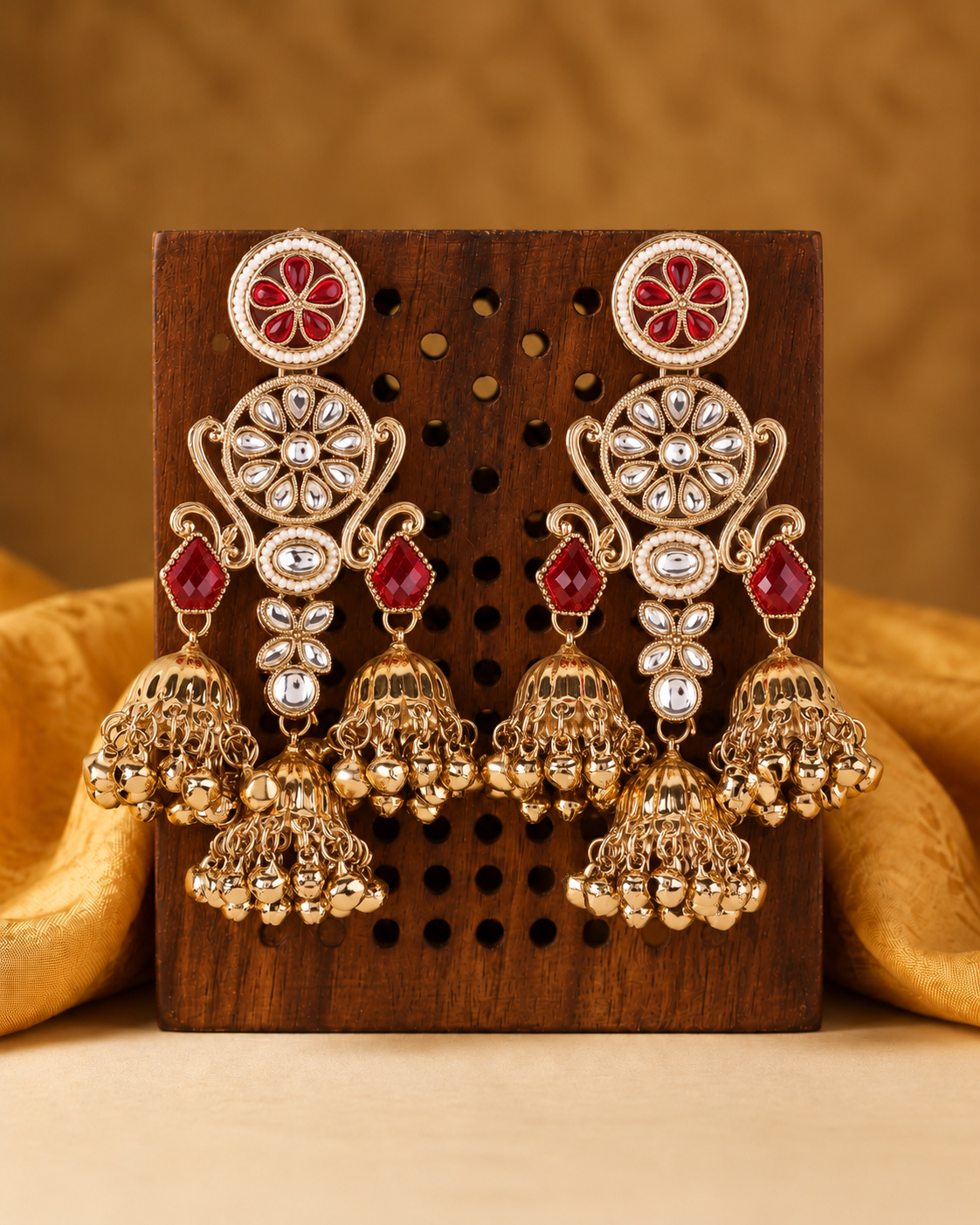 Ruby Riddhanshi Kashmiri Look Ghunghru Jhumki Earring
