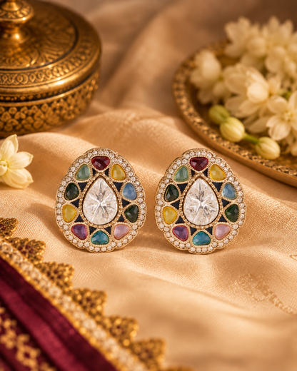 Multi Ibadat Premium Designer Zircone Earring