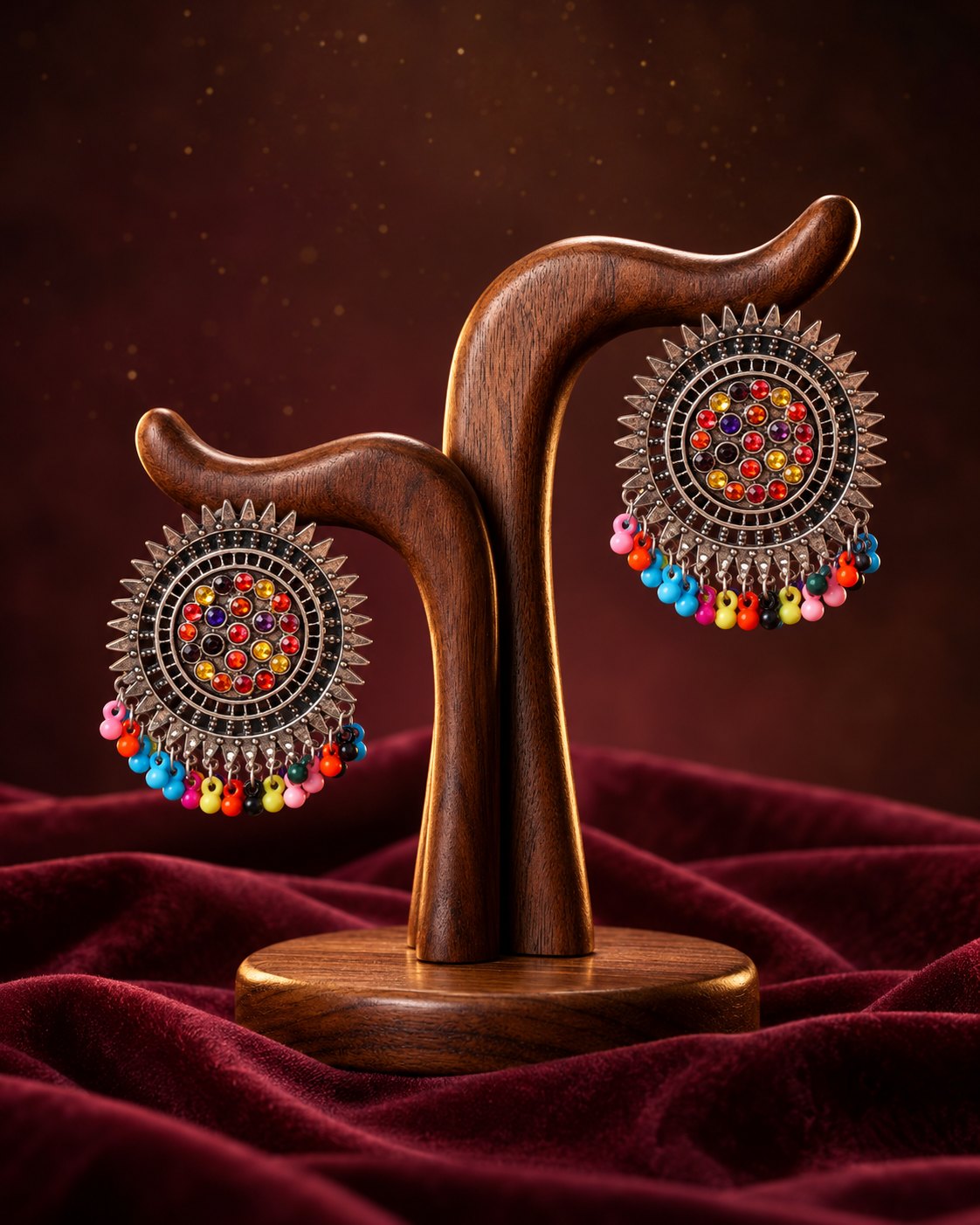 Multi Sitaarika Oxidised Earrings