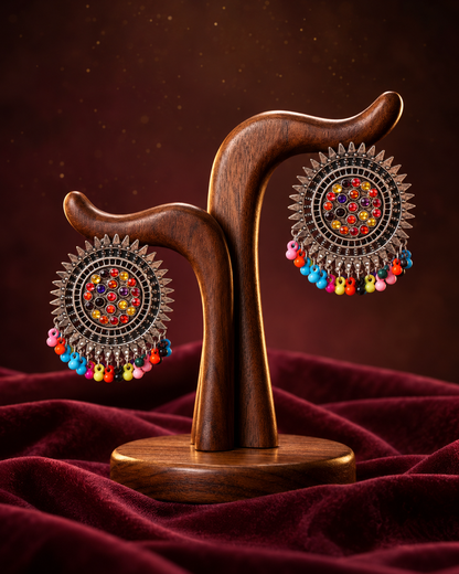 Multi Sitaarika Oxidised Earrings
