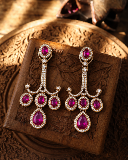 Purple Garima Premium Designer Zircone Earring