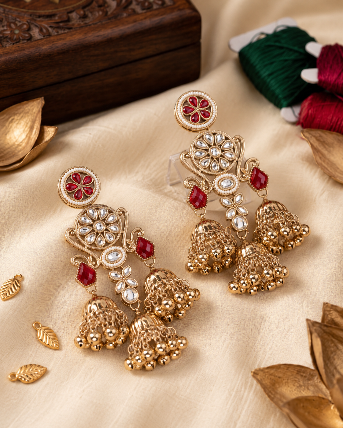 Ruby Riddhanshi Kashmiri Look Ghunghru Jhumki Earring