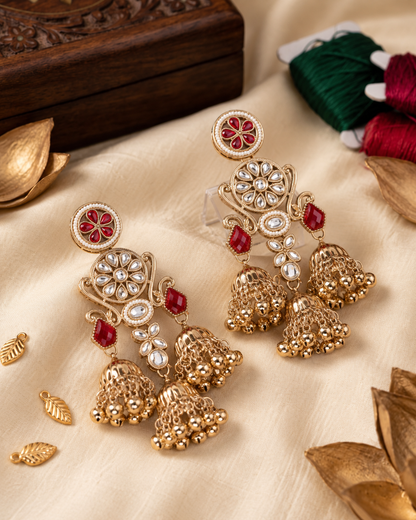 Ruby Riddhanshi Kashmiri Look Ghunghru Jhumki Earring