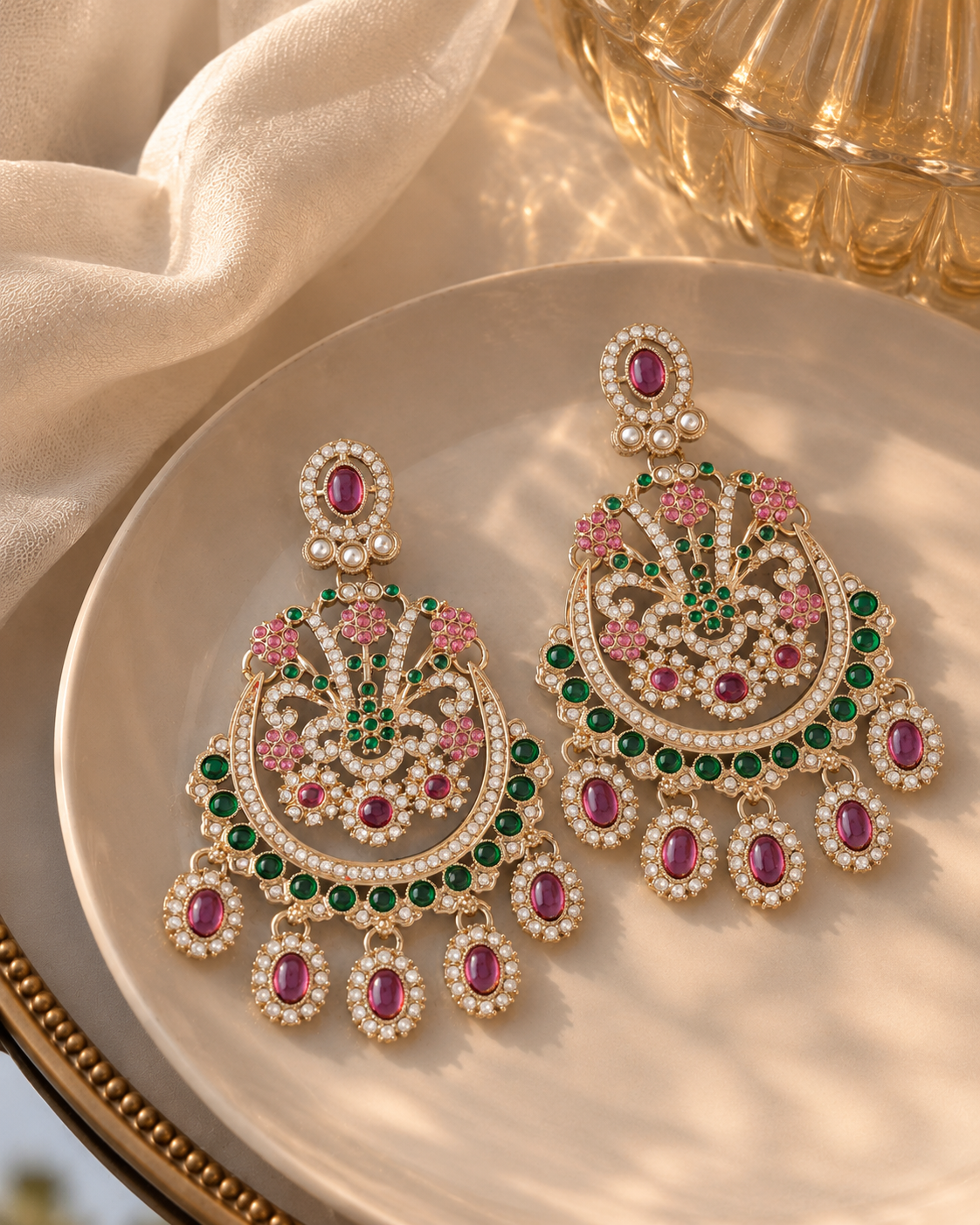 Green Lilac Niranjana Premium Designer Zircone Earring