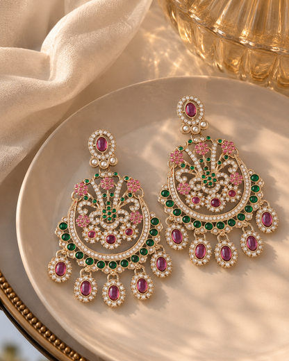 Green Lilac Niranjana Premium Designer Zircone Earring
