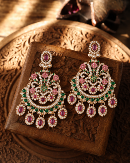 Green Lilac Niranjana Premium Designer Zircone Earring