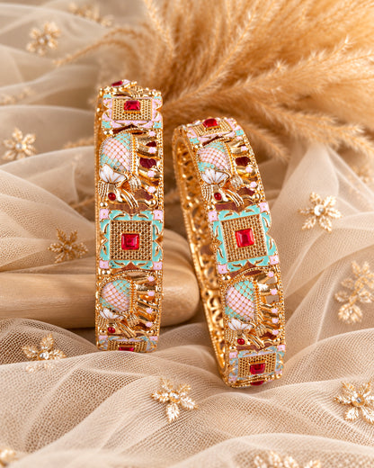 Pastel Vedanshi Rajwada Lookalike Bangle Set