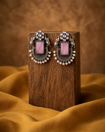 Blush Zarposh Oxidised Earrings