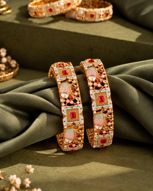 Pastel Vedanshi Rajwada Lookalike Bangle Set