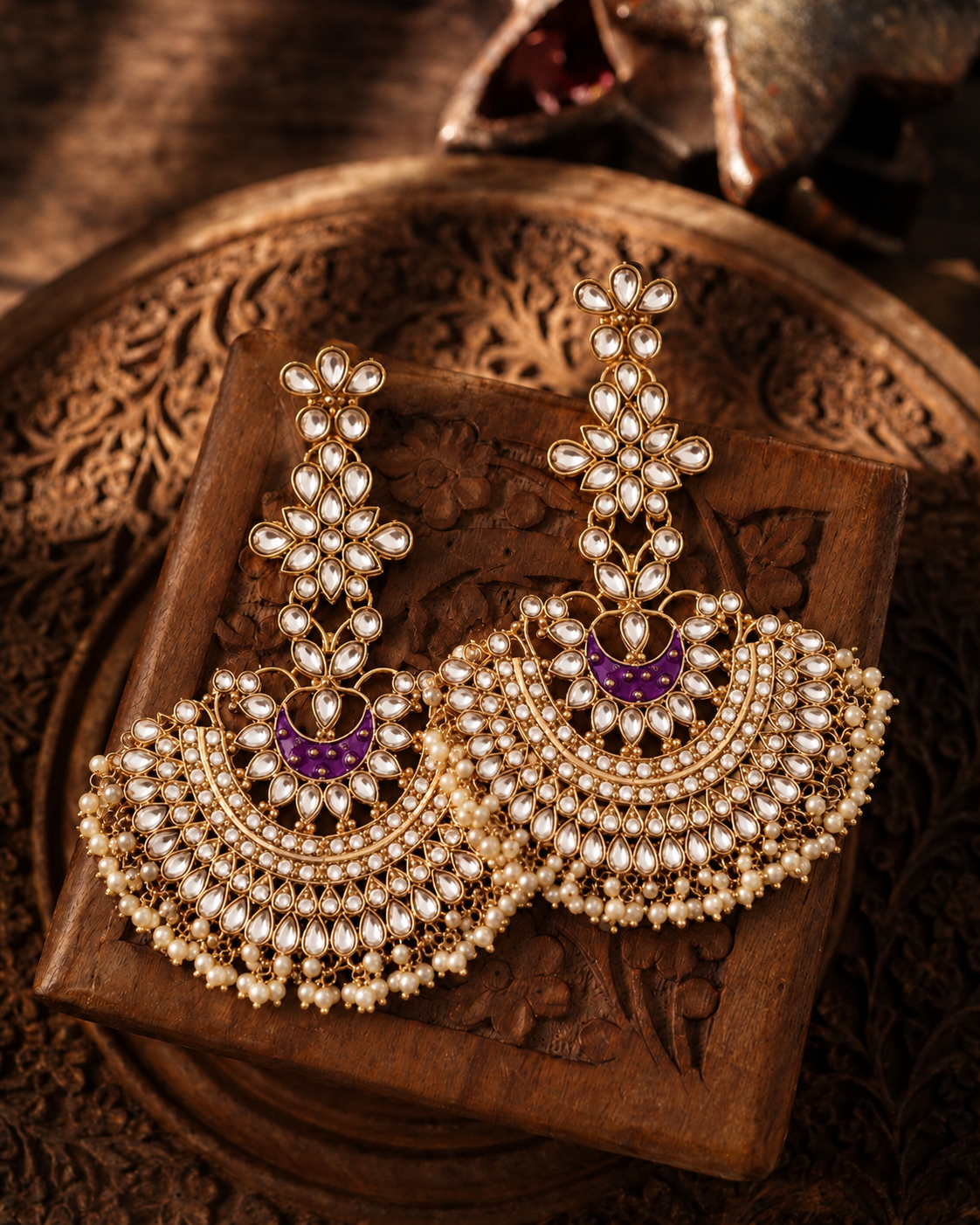 Purple Keerat Bollywood Inspired Chandbali