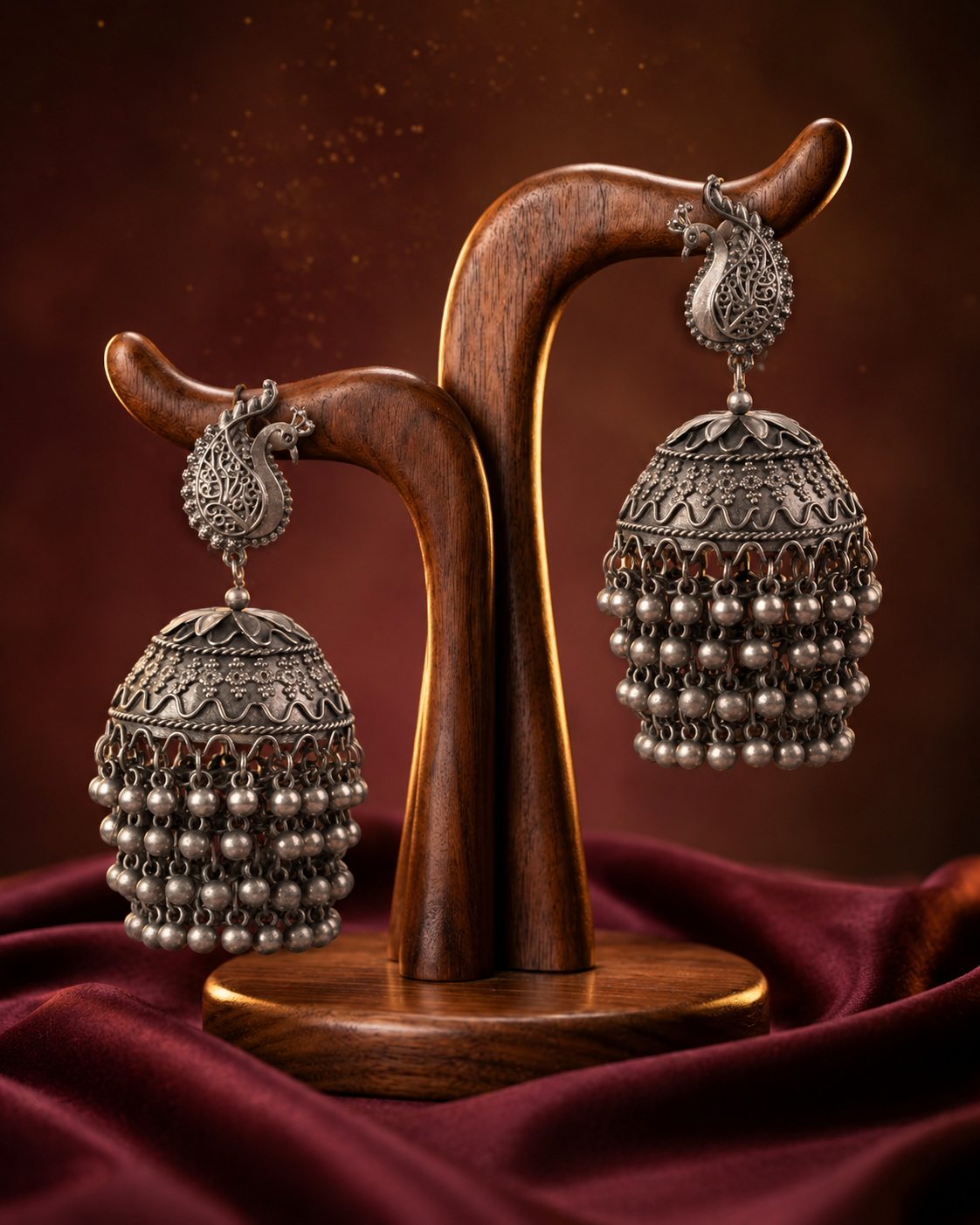 Ayzelle Oxidised Jhumka Earrings