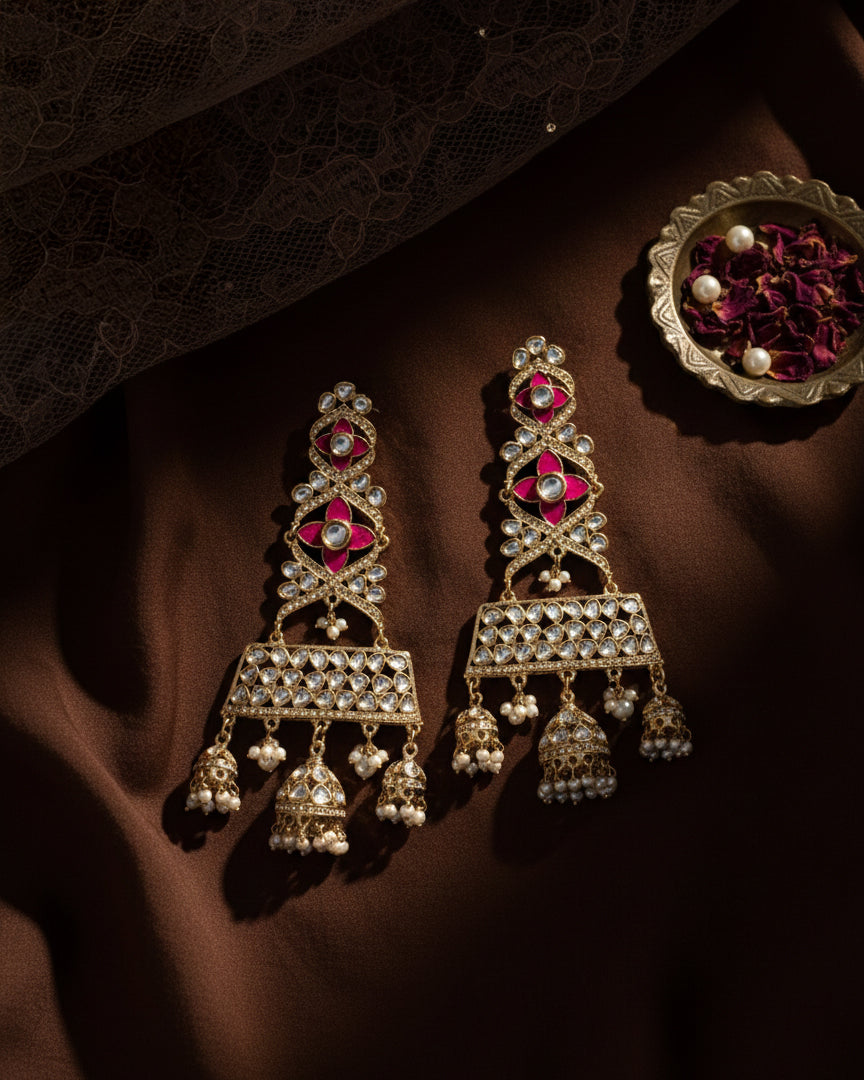 Pink Harmani Premium Designer Statement Earring