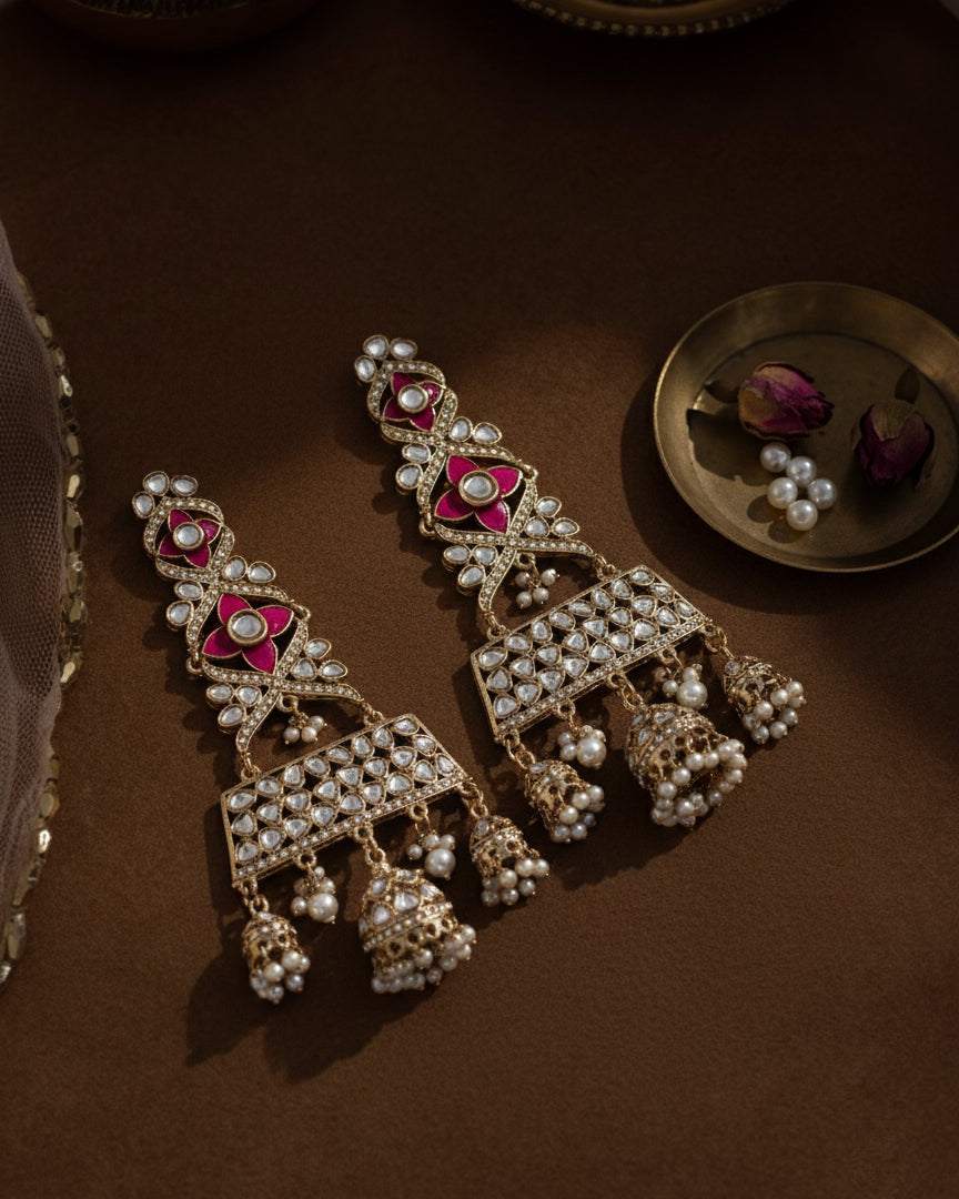 Pink Harmani Premium Designer Statement Earring